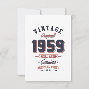 Geboren 1959 Geburtstag RSVP Karte