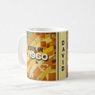Geboren 1960 Name Tasse - 60er Retro Geometric Des