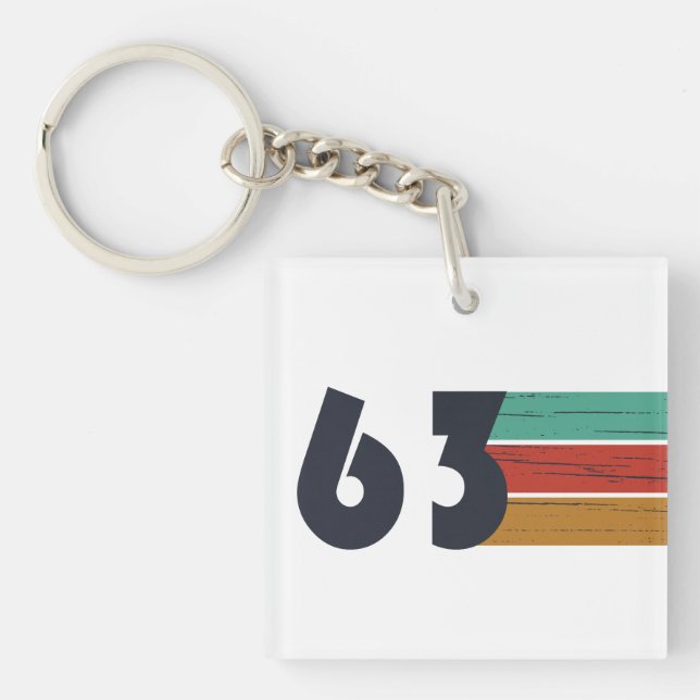 geboren 1963 Vintage Geburtstagsgeschenke Schlüsselanhänger (Vorderseite)