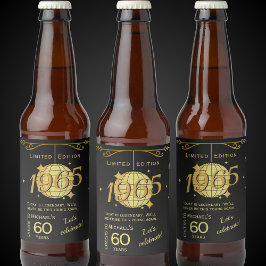 Geboren 1965 60. Geburtstagsbierparty Label Set Bierflaschenetikett