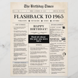 Geboren 1965 Mock Newspaper zum 60. Geburtstag
