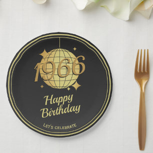 Geboren 1966 60. Geburtstagsparty Black Paper Plat Pappteller