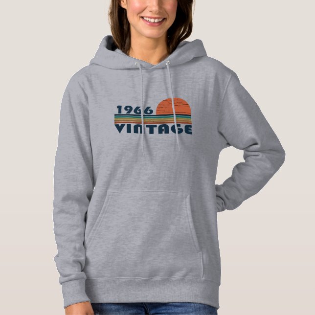 Geboren 1966 Vintager Geburtstag Hoodie (Vorderseite)