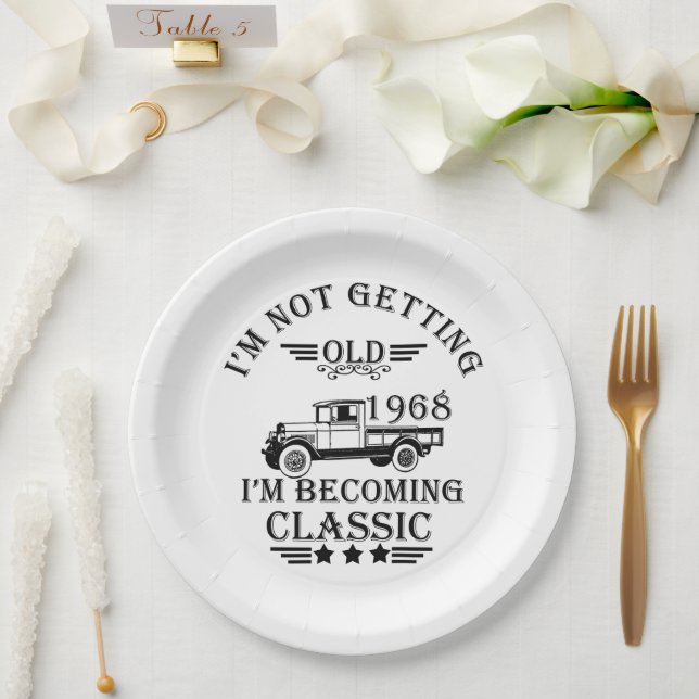 Geboren 1968 Vintage Geburtstagsgeschenke Pappteller (Hochzeit)