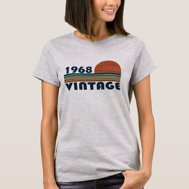 Geboren 1968 Vintager Geburtstag T-Shirt (Vorderseite)
