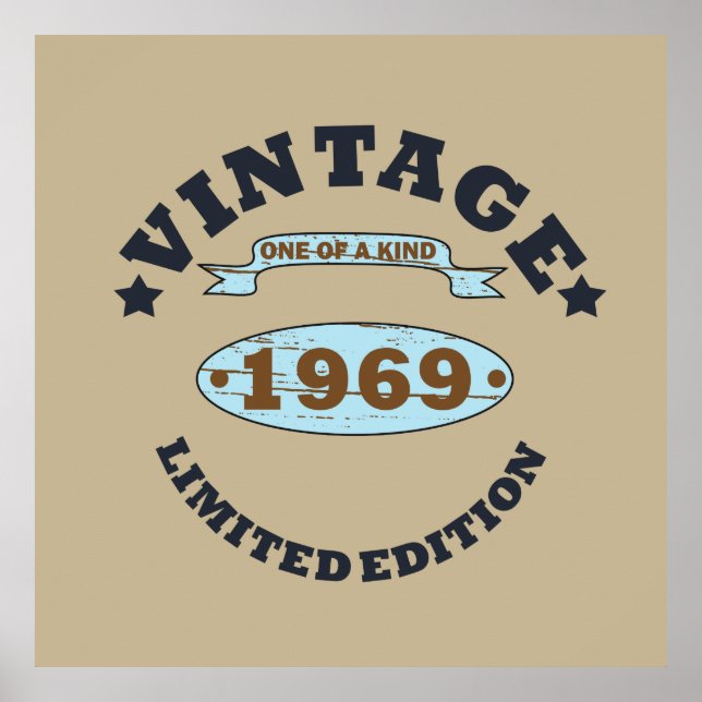 Geboren 1969 Vintage Geburtstagsgeschenke Poster (Vorne)