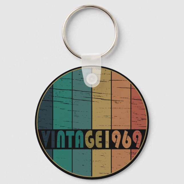 Geboren 1969 Vintage Geburtstagsgeschenke Schlüsselanhänger (Vorderseite)