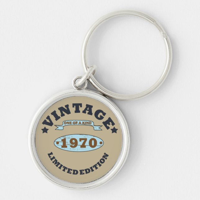 Geboren 1970 Vintage Geburtstagsgeschenke Schlüsselanhänger (Vorne)