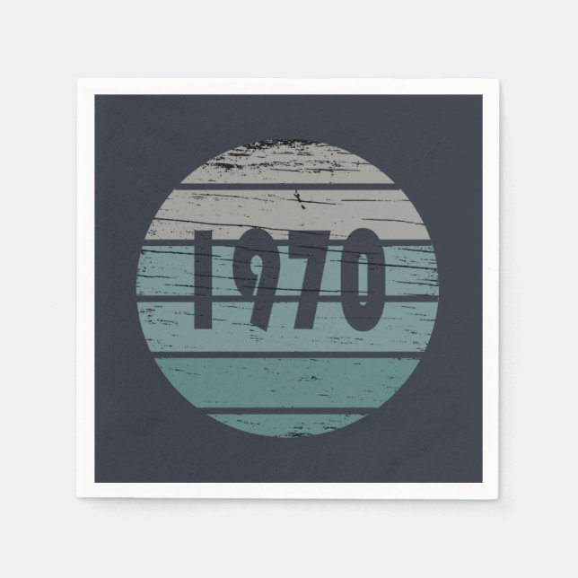 Geboren 1970 Vintager Geburtstag Serviette (Vorderseite)