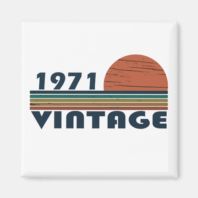 Geboren 1971 Vintager Geburtstag Magnet (Vorne)