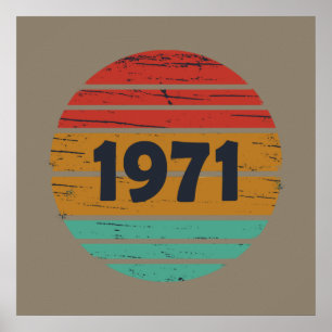 Geboren 1971 Vintager Geburtstag Poster