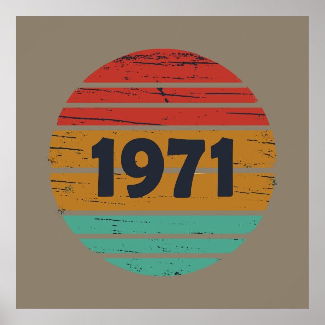 Geboren 1971 Vintager Geburtstag Poster (Vorne)