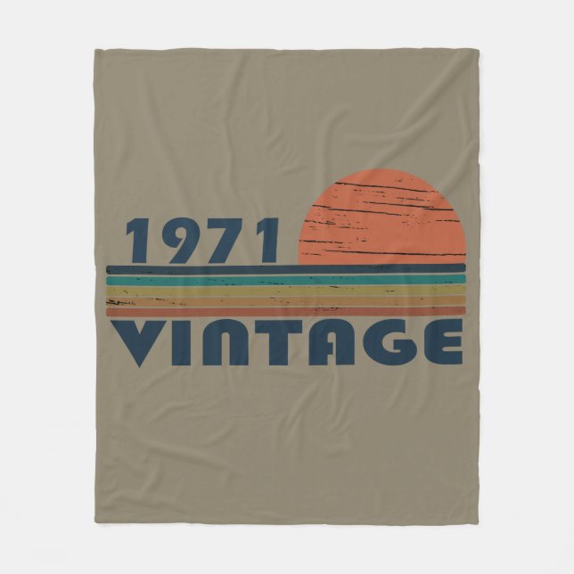 Geboren 1971 Vintages Geburtstagsgeschenk Fleecedecke (Vorderseite)