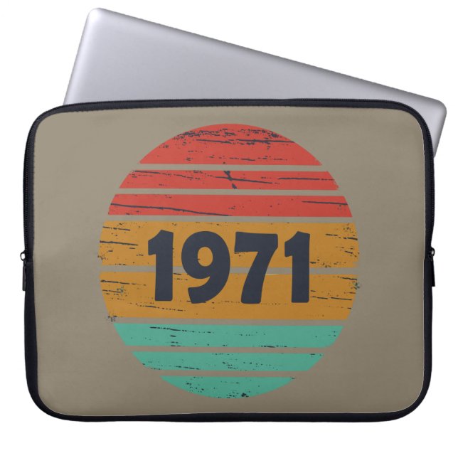 Geboren 1971 Vintages Geburtstagsgeschenk Laptopschutzhülle (Vorderseite)