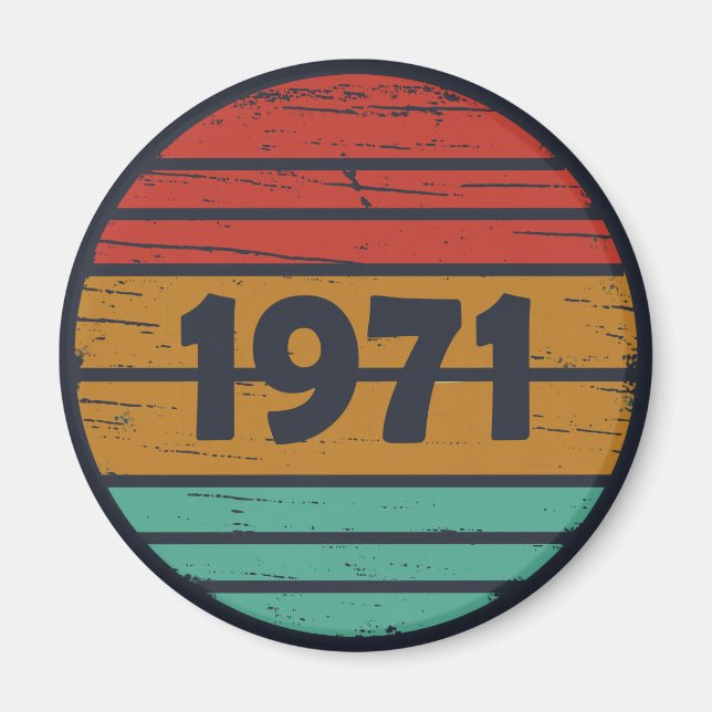 Geboren 1971 Vintages Geburtstagsgeschenk Magnet (Vorne)