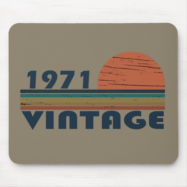 Geboren 1971 Vintages Geburtstagsgeschenk Mousepad (Vorne)