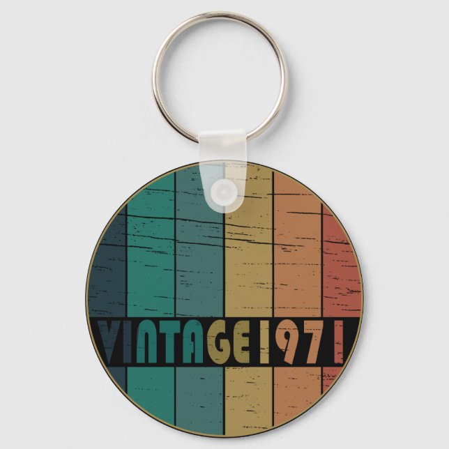Geboren 1971 Vintages Geburtstagsgeschenk Schlüsselanhänger (Vorderseite)