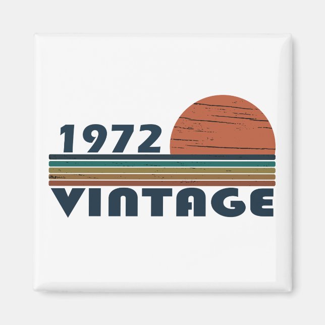 Geboren 1972 Vintages Geburtstagsgeschenk Magnet (Vorne)