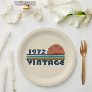 geboren 1972 Vintages Geburtstagsgeschenk Pappteller