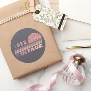 Geboren 1972 Vintages Geburtstagsgeschenk Runder Aufkleber