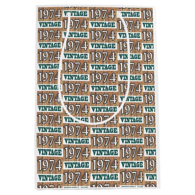 Geboren 1974 Mittelgeschenktasche Mittlere Geschenktüte (Vorderseite)