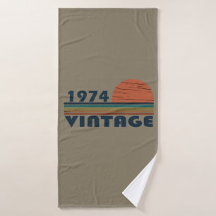 Geboren 1974 Vintages Geburtstagsgeschenk Badehandtuch