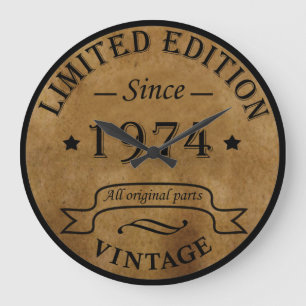 Geboren 1974 Vintages Geburtstagsgeschenk Große Wanduhr