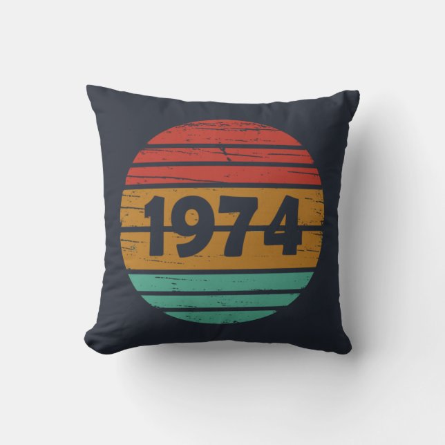 Geboren 1974 Vintages Geburtstagsgeschenk Kissen (Vorderseite)