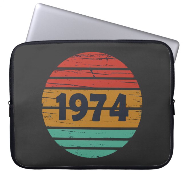 Geboren 1974 Vintages Geburtstagsgeschenk Laptopschutzhülle (Vorderseite)