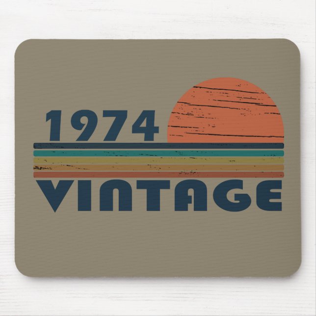 Geboren 1974 Vintages Geburtstagsgeschenk Mousepad (Vorne)