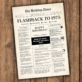 Geboren 1975 Mock Newspaper zum 50. Geburtstag