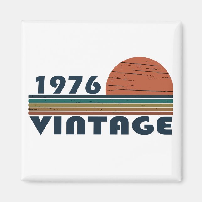 Geboren 1976 klassischer Retro-Sonnenuntergang Magnet (Vorne)