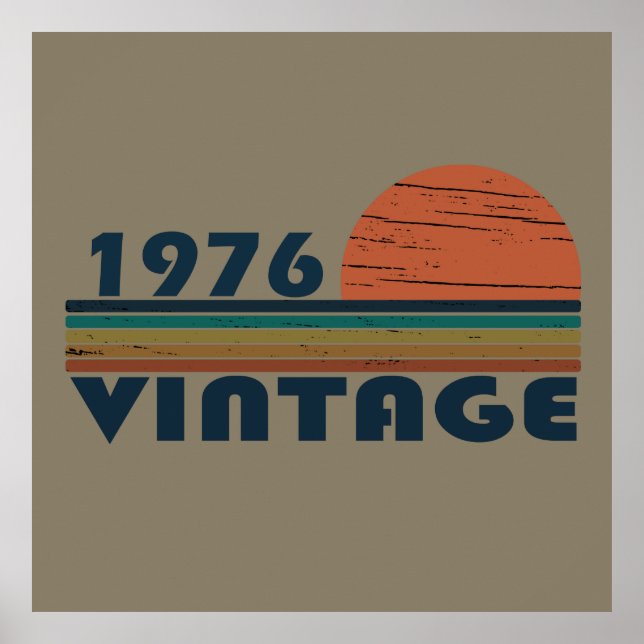 Geboren 1976 klassischer Sonnenuntergang Poster (Vorne)