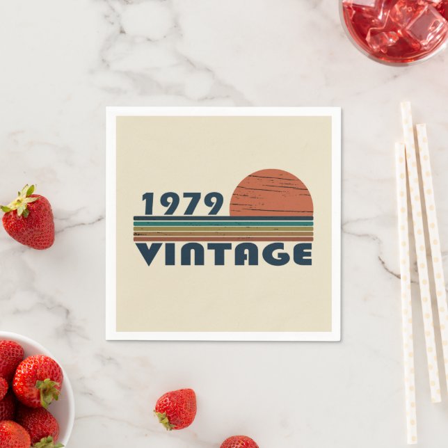 Geboren 1979 Vintage Geburtstagsparty Serviette (Beispiel)