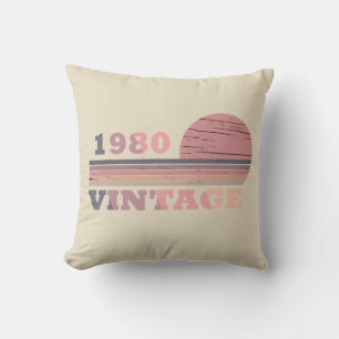 geboren 1980 Vintage Geburtstagsgeschenke Kissen
