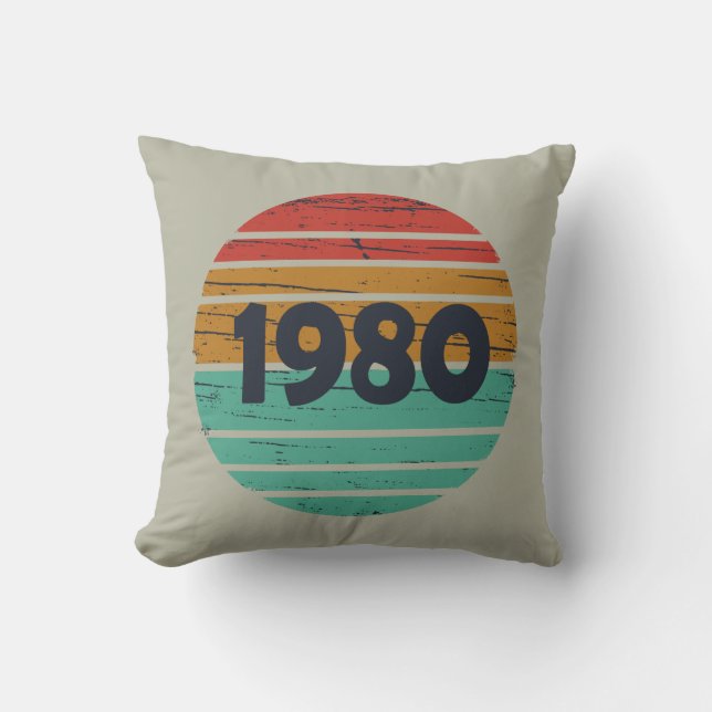 Geboren 1980 Vintage Geburtstagsgeschenke Kissen (Vorderseite)