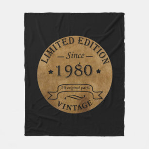 Geboren 1980 Vintager Geburtstag Fleecedecke