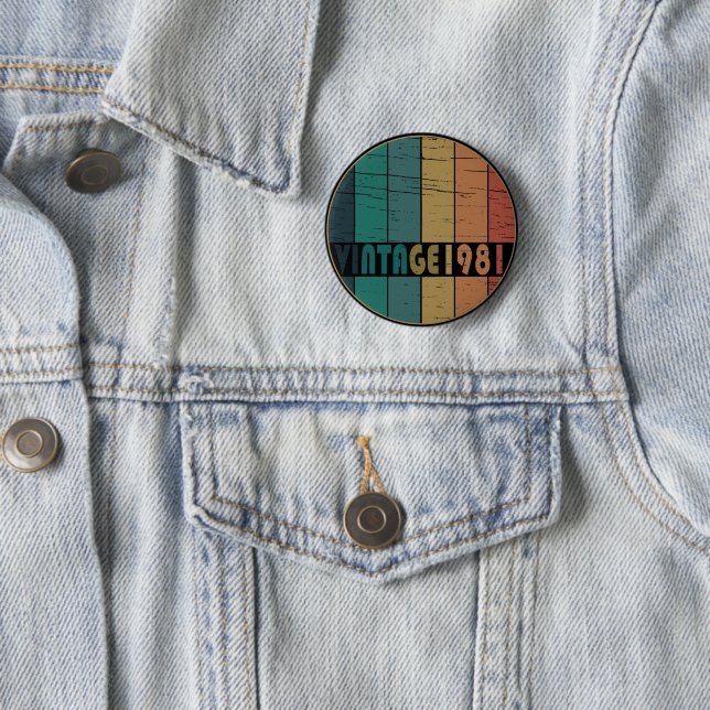 Geboren 1981 Vintager Geburtstag Button (Beispiel)