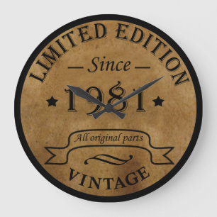 Geboren 1981 Vintager Geburtstag Große Wanduhr