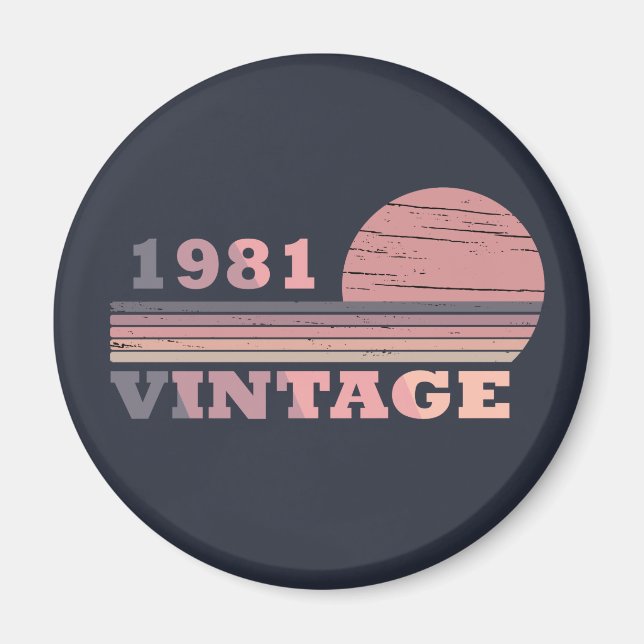 geboren 1981 Vintager Geburtstag Magnet (Vorne)