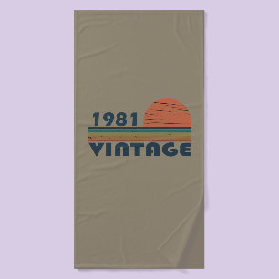 Geboren 1981 Vintages Geburtstagsgeschenk Badehandtuch