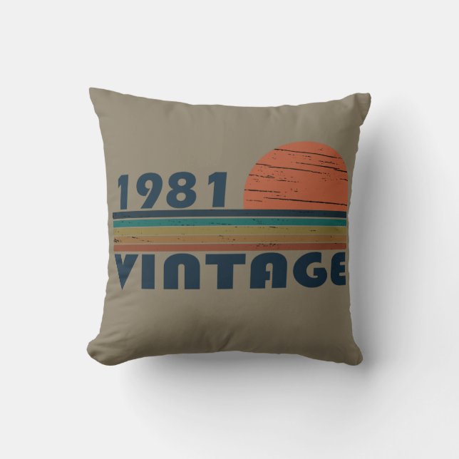 Geboren 1981 Vintages Geburtstagsgeschenk Kissen (Vorderseite)
