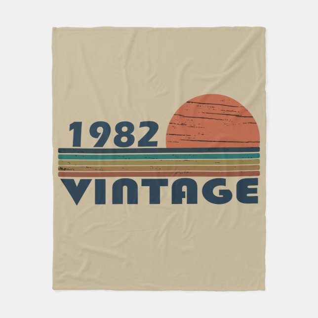 Geboren 1982 Vintages Geburtstagsgeschenk Fleecedecke (Vorderseite)