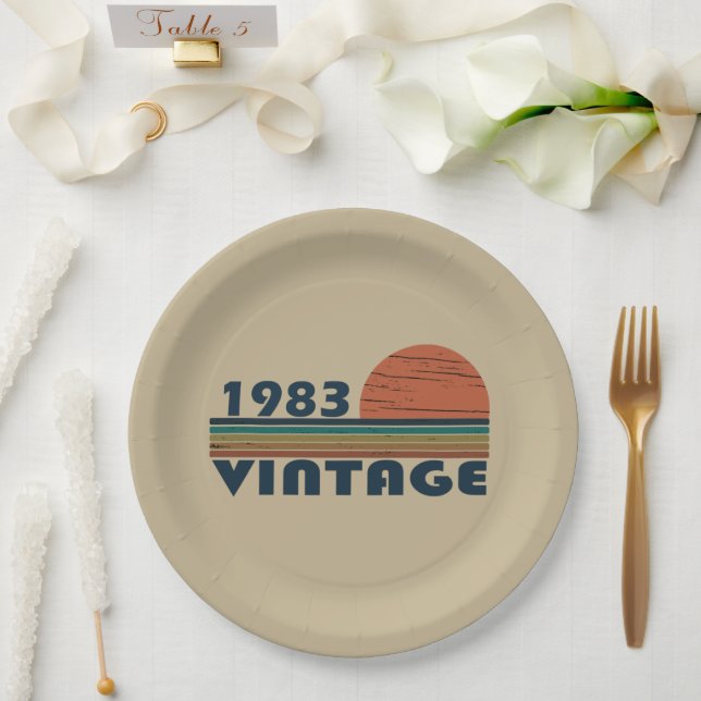 Geboren 1983 Vintages Geburtstagsgeschenk Pappteller (Hochzeit)