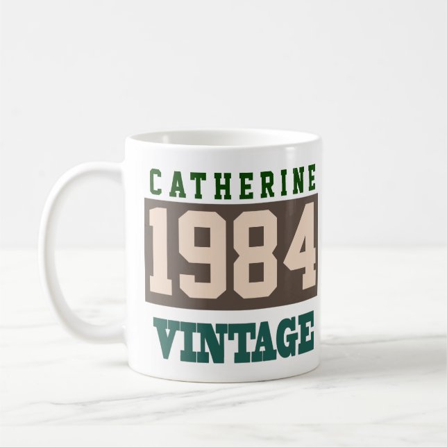 Geboren 1984, Personalisiertes Jahr der Geburt Kaffeetasse (Links)