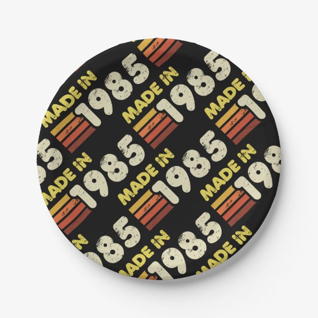 Geboren 1985 40. Geburtstag Pappteller (Vorderseite)