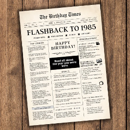 Geboren 1985 Mock Newspaper 40. Geburtstag