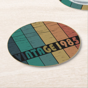 geboren 1985 Vintage 40. Geburtstagsgeschenk Runder Pappuntersetzer