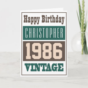 Geboren 1986 Grußkarte Karte