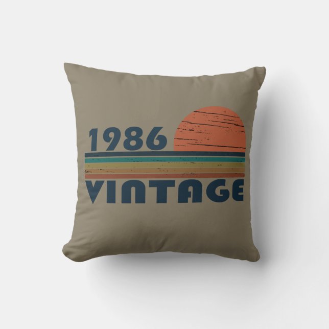 geboren 1986 Vintages Geburtstagsgeschenk Kissen (Vorderseite)